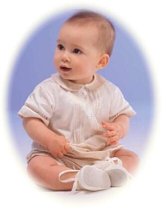 silk christening romper suit