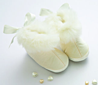 Silk christening boots