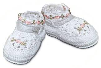 Crochet cotton baby shoes