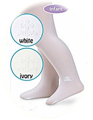 Baby's christening tights in ivory or 